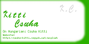 kitti csuha business card